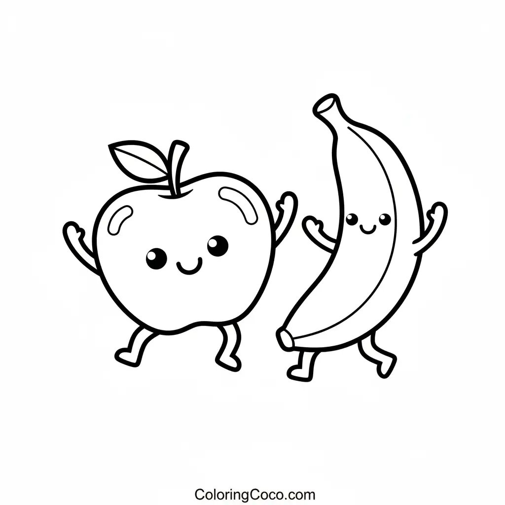 Banana dancing with apple
