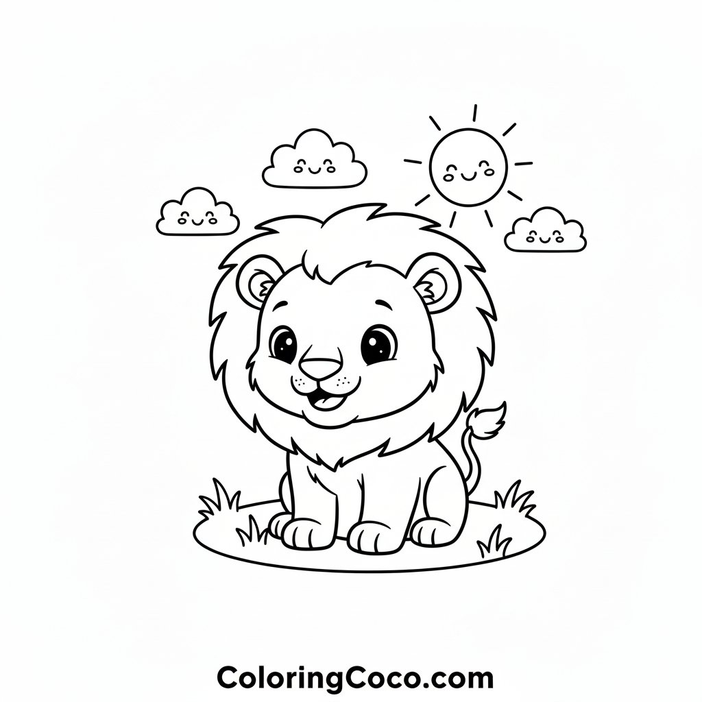 Cute lion similing