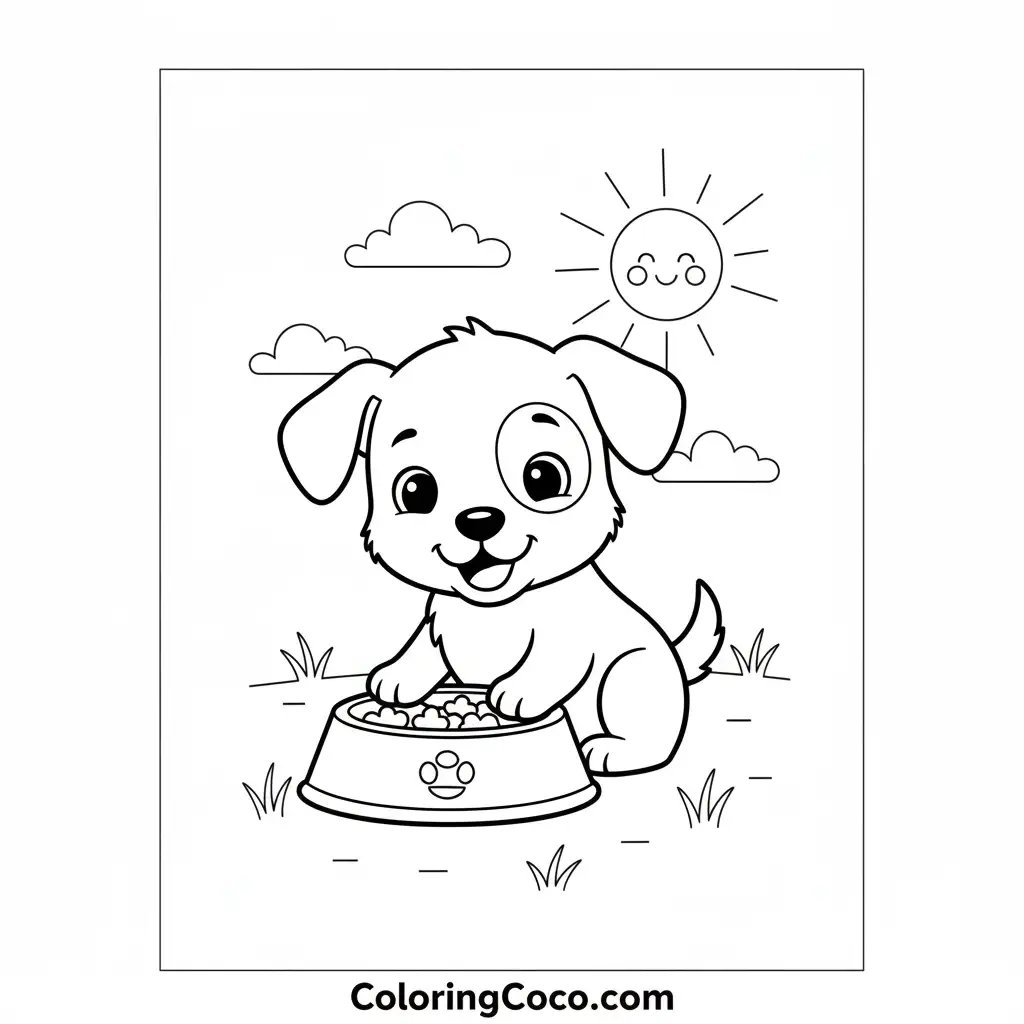 Dog eating food