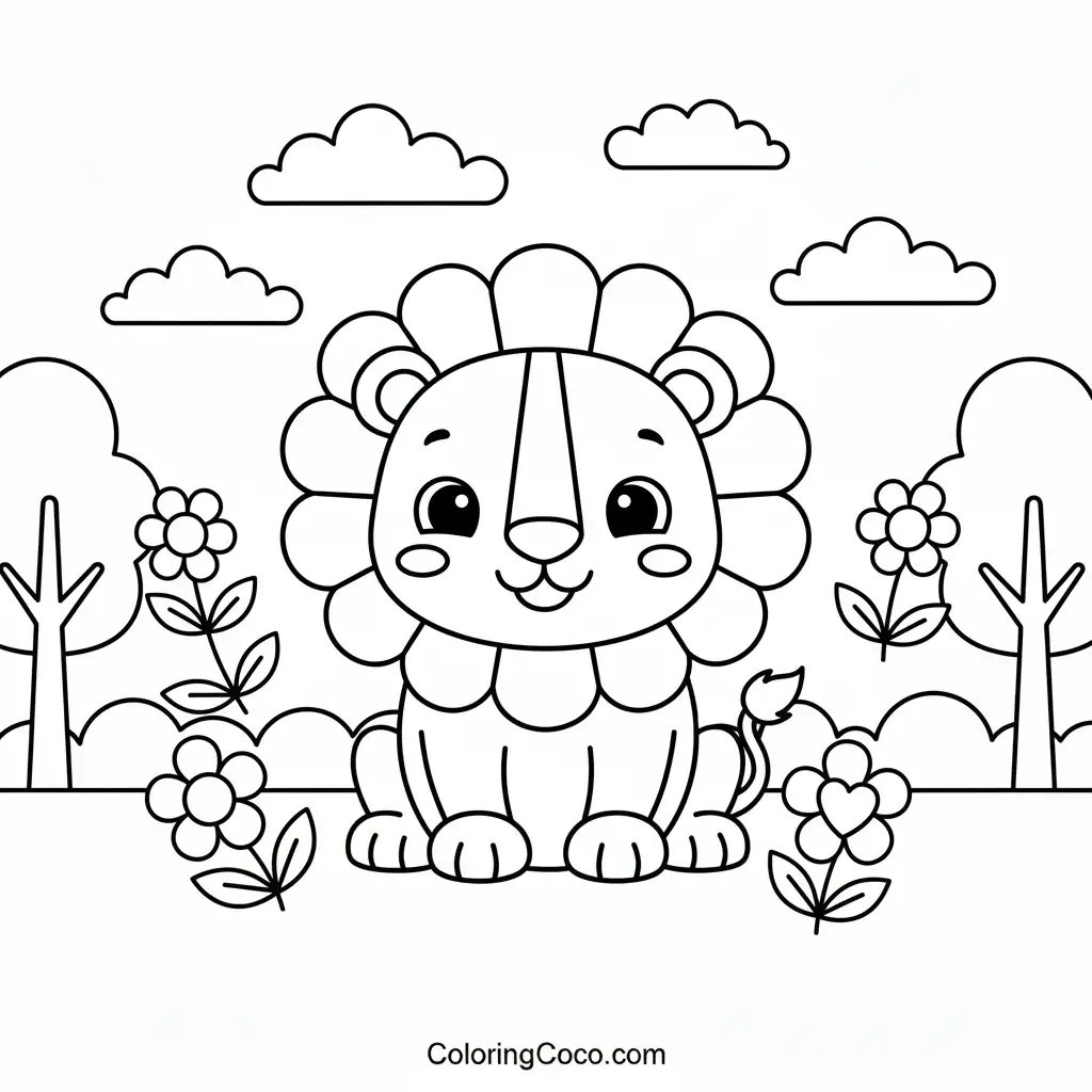 Lion in the forest